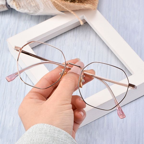 new polygon ultra light pure titanium frame fashion myopia glasses men's and women's degree myopia glasses frame t3903, Silver
new polygon ultra light pure titanium frame fashion myopia glasses men's and women's degree myopia glasses frame t3903, Silver