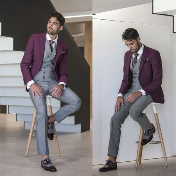 fuchsia single-breasted suit solid color lapel handsome men suit 3 piece wedding business suits (coat+vest+ pant, White;black
fuchsia single-breasted suit solid color lapel handsome men suit 3 piece wedding business suits (coat+vest+ pant, White;black