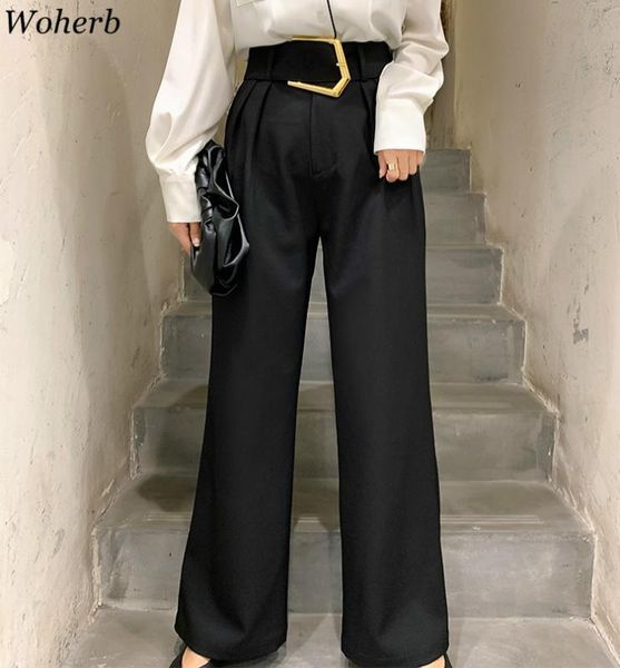 women wide legg pants black tube loose belted pants office lady high waist solid color black loose pantalon femme trousers, Black;white
women wide legg pants black tube loose belted pants office lady high waist solid color black loose pantalon femme trousers, Black;white