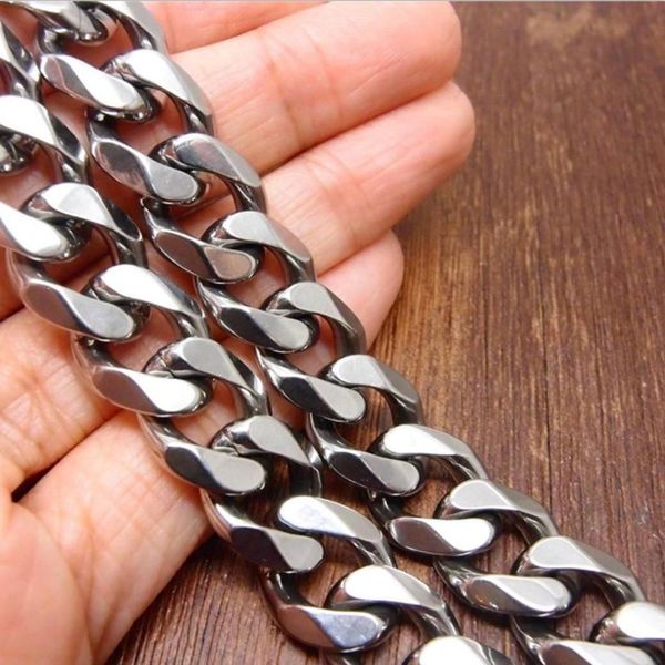 granny chic new 15mm 7"-40" silver shininy polished fashion curb link chain necklace stainless steel men's jewelry high quali
granny chic new 15mm 7"-40" silver shininy polished fashion curb link chain necklace stainless steel men's jewelry high quali