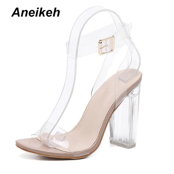 aneikeh women ankle strap perspex high heels pvc clear crystal concise classic buckle strap fashion shoes size35-41, Black
aneikeh women ankle strap perspex high heels pvc clear crystal concise classic buckle strap fashion shoes size35-41, Black