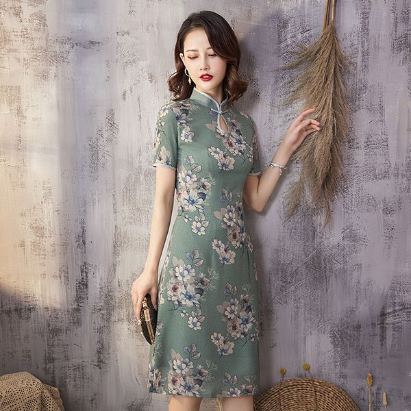 ethnic clothing 2021 chinese summer traditional qipao for women mini cheongsam dresses women's oriental style multiple colour, Red
ethnic clothing 2021 chinese summer traditional qipao for women mini cheongsam dresses women's oriental style multiple colour, Red
