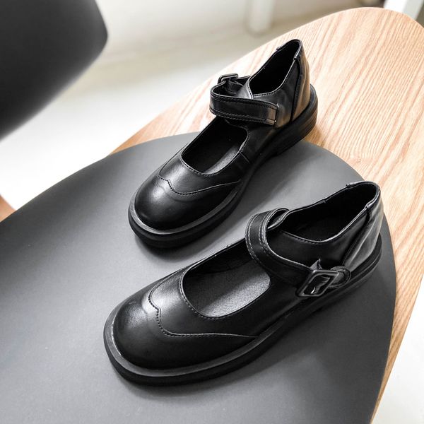 deat 2020 new spring autumn fashion casual solid color leather buckle strap thick-soled all-match single shoes women se686, Black
deat 2020 new spring autumn fashion casual solid color leather buckle strap thick-soled all-match single shoes women se686, Black