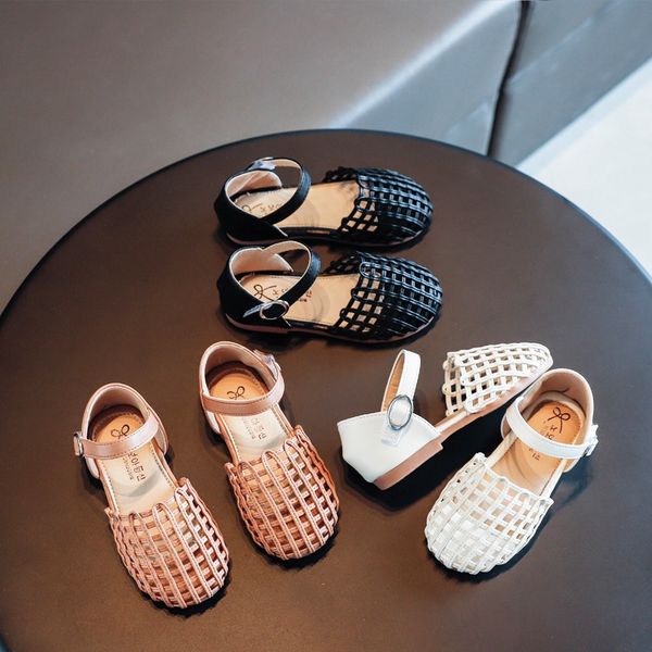children's shoes 2020 new girls' woven soft bottom magic and sandals korean all-match comfortable magic sticker sandals, Black;red 
children's shoes 2020 new girls' woven soft bottom magic and sandals korean all-match comfortable magic sticker sandals, Black;red