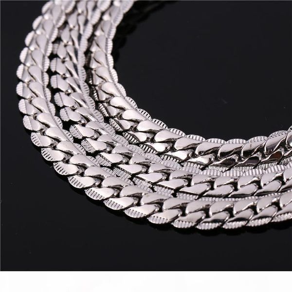 6mm 18"-32" men gold chain long necklace platinum plated jewelry curb cuban link chain necklace, Silver
6mm 18"-32" men gold chain long necklace platinum plated jewelry curb cuban link chain necklace, Silver