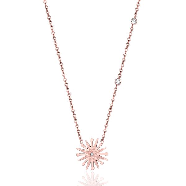 beautiful rose gold color flower middle zircon pendant necklace stainless steel woman necklace gift of jewelry, Silver
beautiful rose gold color flower middle zircon pendant necklace stainless steel woman necklace gift of jewelry, Silver
