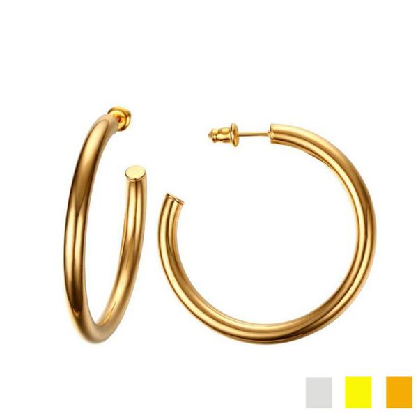 minimalism stainless steel simple fashion circular hoop earrings for women 2 sizes gold hoop earrings fashion jewelry gifts, Golden
minimalism stainless steel simple fashion circular hoop earrings for women 2 sizes gold hoop earrings fashion jewelry gifts, Golden