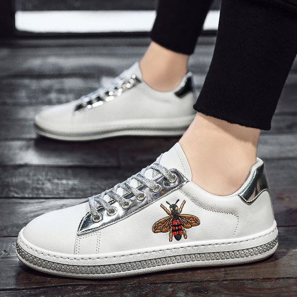little bee fashion luxury designer women shoes loafers fashion embroidery low cut white casual flat shoes ing, Black
little bee fashion luxury designer women shoes loafers fashion embroidery low cut white casual flat shoes ing, Black