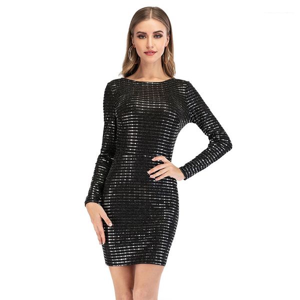 casual fashion ladies clothing sequins open back womens dresses long sleeve skinny women dress summer, Black;gray
casual fashion ladies clothing sequins open back womens dresses long sleeve skinny women dress summer, Black;gray