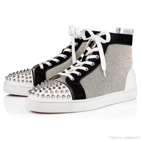 new retro sneaekrs red bottom men's high lace-up spikes 2 orlato sneake veau velours genuine leather luxury gift party walking xshfbcl, Black
new retro sneaekrs red bottom men's high lace-up spikes 2 orlato sneake veau velours genuine leather luxury gift party walking xshfbcl, Black