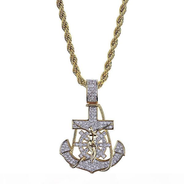 k new 18k gold plated iced out cublic zirconia vintage anchor pendant necklace twist chain 2 colors hip hop punkrock jewelry gifts for, Silver
k new 18k gold plated iced out cublic zirconia vintage anchor pendant necklace twist chain 2 colors hip hop punkrock jewelry gifts for, Silver