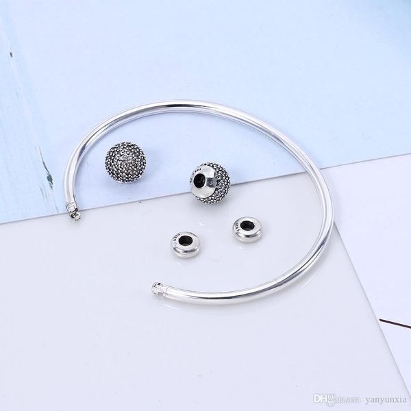 original 925 sterling silver quality moments open bangle pave caps with cubic zirconia bracelet fit bead charm fashion jewelry, Golden;silver
original 925 sterling silver quality moments open bangle pave caps with cubic zirconia bracelet fit bead charm fashion jewelry, Golden;silver