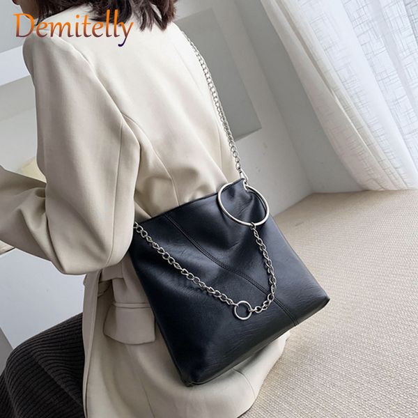 women's crossbody bags pu leather ladies tote bag 2020 new brand shopping bag handbags with circle chain metal ring
women's crossbody bags pu leather ladies tote bag 2020 new brand shopping bag handbags with circle chain metal ring