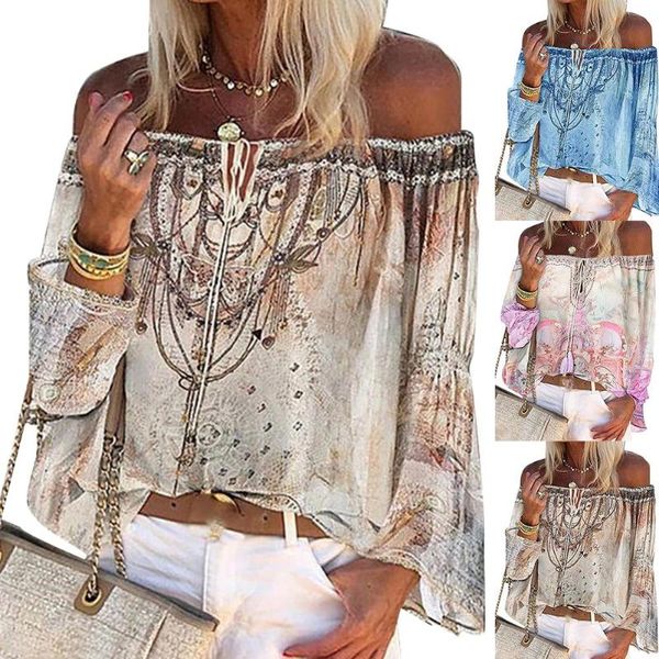 women's blouses & shirts off shoulder floral print blouse women plus size long sleeve pullover shirt blosues blusa feminina, White
women's blouses & shirts off shoulder floral print blouse women plus size long sleeve pullover shirt blosues blusa feminina, White