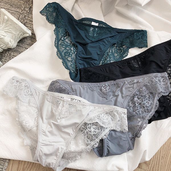 french satin lace panteis for women back hollow out underwear thong crotch cotton briefs transparent female lingerie, Black;pink
french satin lace panteis for women back hollow out underwear thong crotch cotton briefs transparent female lingerie, Black;pink