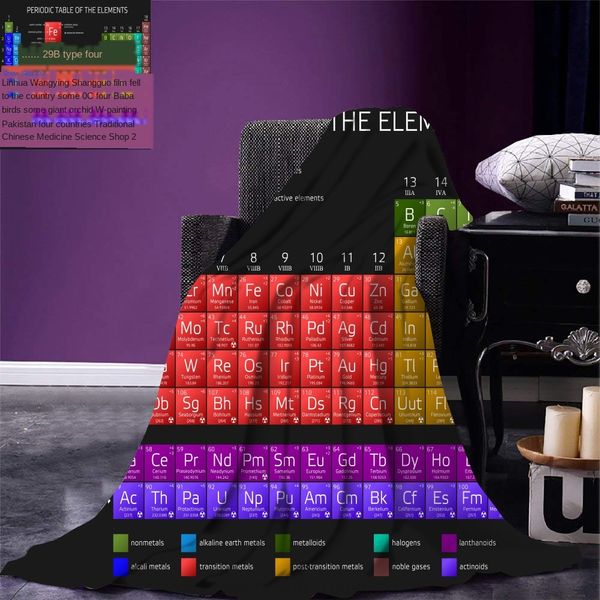 element periodic table 3d digital printing blanket flannel sofa hair cover sofa cover single layer blanket, Blue;gray
element periodic table 3d digital printing blanket flannel sofa hair cover sofa cover single layer blanket, Blue;gray
