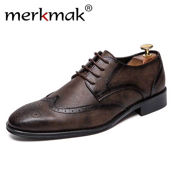 merkmak new 2018 men dress shoes formal wedding genuine leather shoes retro brogue business office men's flats oxfords for men, Black
merkmak new 2018 men dress shoes formal wedding genuine leather shoes retro brogue business office men's flats oxfords for men, Black