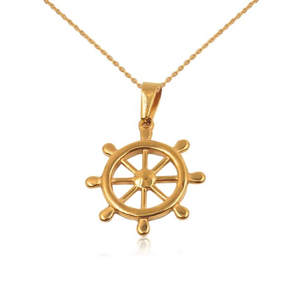 popular pvs custom travel necklace ship wheel gold plated rudder pendant chains for buccaneer jewelry making, Silver
popular pvs custom travel necklace ship wheel gold plated rudder pendant chains for buccaneer jewelry making, Silver