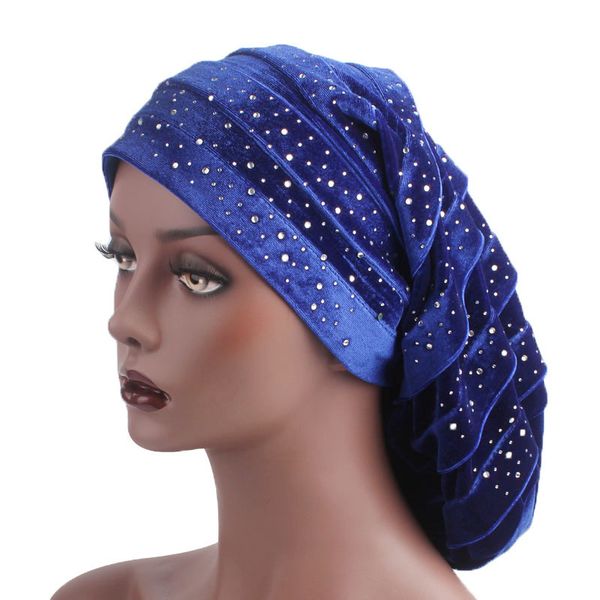 new diamante velvet ruffle turban dreadlock sleeping cap baggy hat for hair loss bonnet tube comfortable slouchy hat chemo cap, Blue;gray
new diamante velvet ruffle turban dreadlock sleeping cap baggy hat for hair loss bonnet tube comfortable slouchy hat chemo cap, Blue;gray