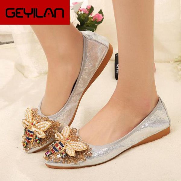 women flats shoes ballerina loafers wedding crystal lady slip on moccasins pointed toe shallow single shoes plus size 43 44 45, Black
women flats shoes ballerina loafers wedding crystal lady slip on moccasins pointed toe shallow single shoes plus size 43 44 45, Black