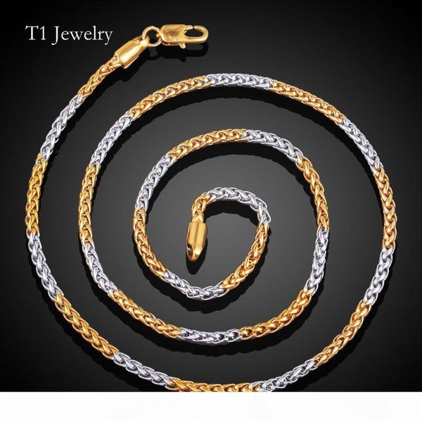 two tone gold plated rope chain necklace set party jewelry 18k real gold plated stainless steel necklace bracelet men jewelry set t1, Silver
two tone gold plated rope chain necklace set party jewelry 18k real gold plated stainless steel necklace bracelet men jewelry set t1, Silver