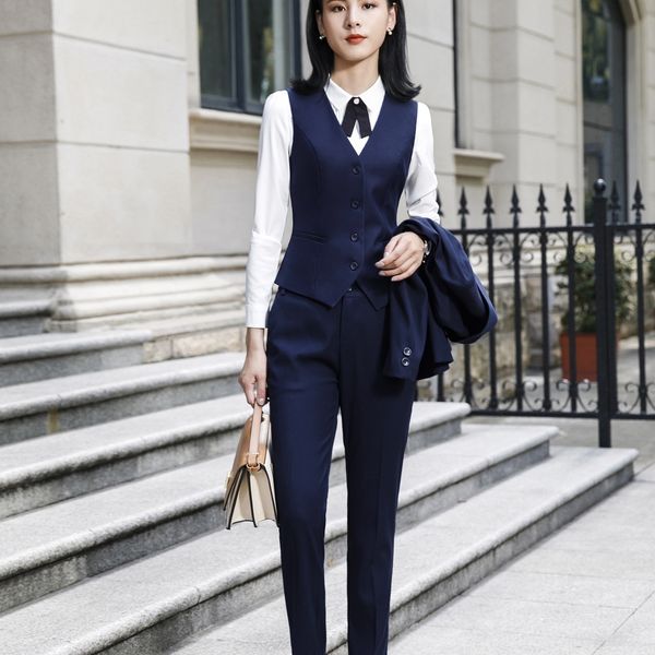 suit professional vest women's bank three-piece suit women's four seasons vest vest, Black;white
suit professional vest women's bank three-piece suit women's four seasons vest vest, Black;white