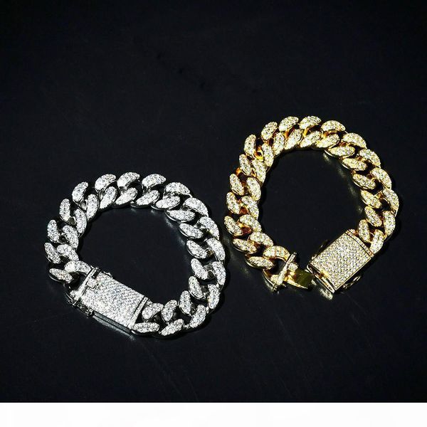 20mm men's zircon cuban link bracelet hip hop jewelry gold thick heavy copper material iced out cz chain 7''-9, Black
20mm men's zircon cuban link bracelet hip hop jewelry gold thick heavy copper material iced out cz chain 7''-9, Black
