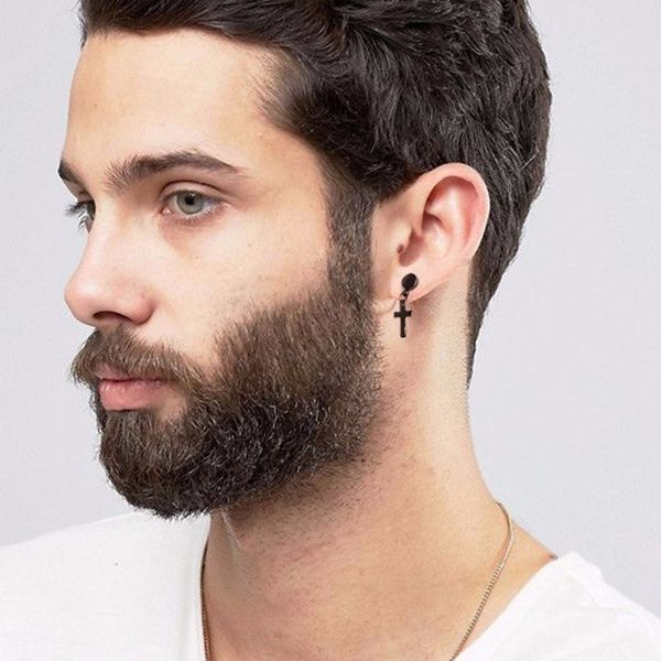 mens stainless steel cross eardrop dumbell punk hip hop rock stud earring in black golden, Golden;silver
mens stainless steel cross eardrop dumbell punk hip hop rock stud earring in black golden, Golden;silver