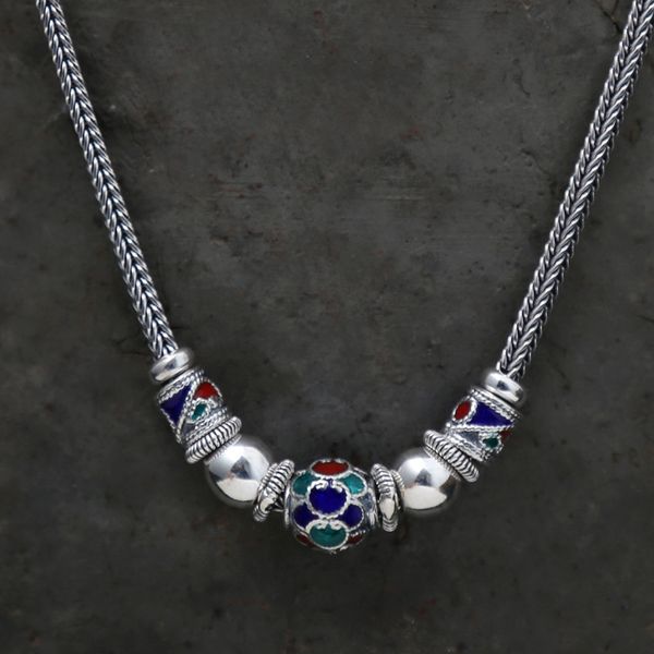 lko new arrive s925 real silver colourful enamel beads pendant necklace for you for man and women ing
lko new arrive s925 real silver colourful enamel beads pendant necklace for you for man and women ing