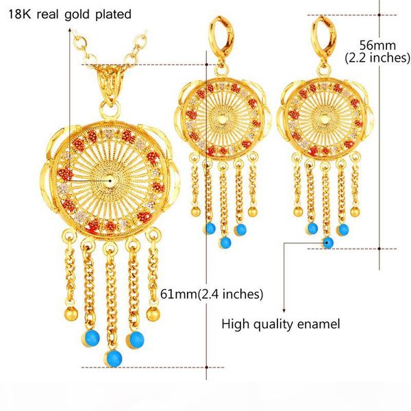 new trendy gold dangle earrings for women enamel 18k real gold plated tassel pendant necklace earrings set, Silver
new trendy gold dangle earrings for women enamel 18k real gold plated tassel pendant necklace earrings set, Silver