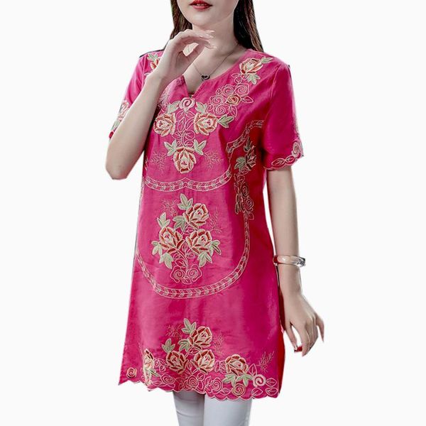 women's blouses & shirts summer and plus size for women 2021 embroidery flower vintage ladies blouse l xl~5xl a-line loose woman tunic, White
women's blouses & shirts summer and plus size for women 2021 embroidery flower vintage ladies blouse l xl~5xl a-line loose woman tunic, White