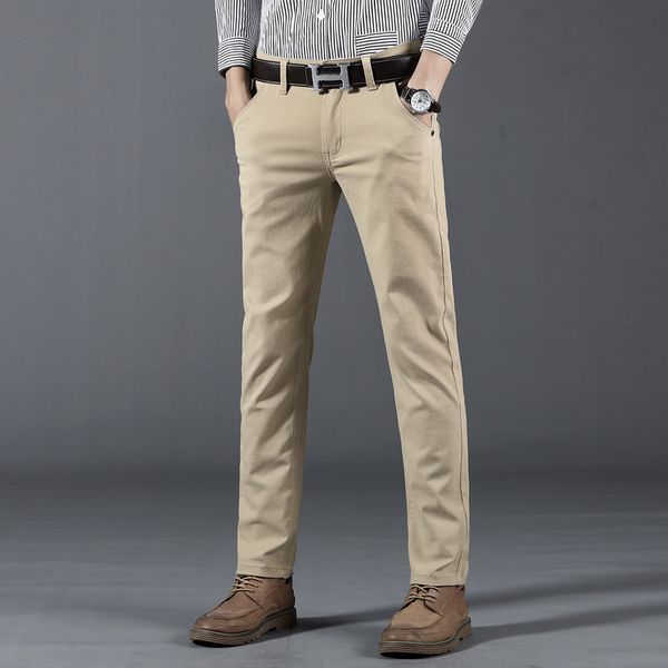 men's pants classic khaki casual business fashion cotton solid color straight stretch trousers male brand plus size 38, Black
men's pants classic khaki casual business fashion cotton solid color straight stretch trousers male brand plus size 38, Black