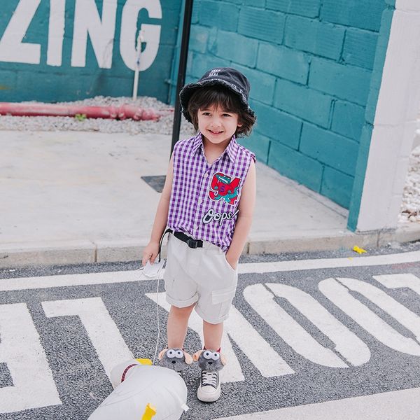 boys' plaid armless shirt clothing korean shirt fashionable children's casual children's clothing summer style, White;black
boys' plaid armless shirt clothing korean shirt fashionable children's casual children's clothing summer style, White;black