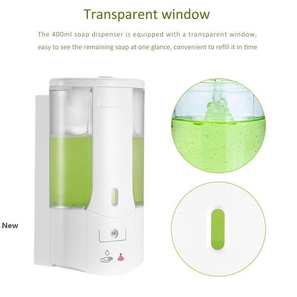 400ml automatic soap dispenser wall-mounted sensor soap dispenser hand sanitizer shampoo container for l kitchen bathroom ffa4155
400ml automatic soap dispenser wall-mounted sensor soap dispenser hand sanitizer shampoo container for l kitchen bathroom ffa4155