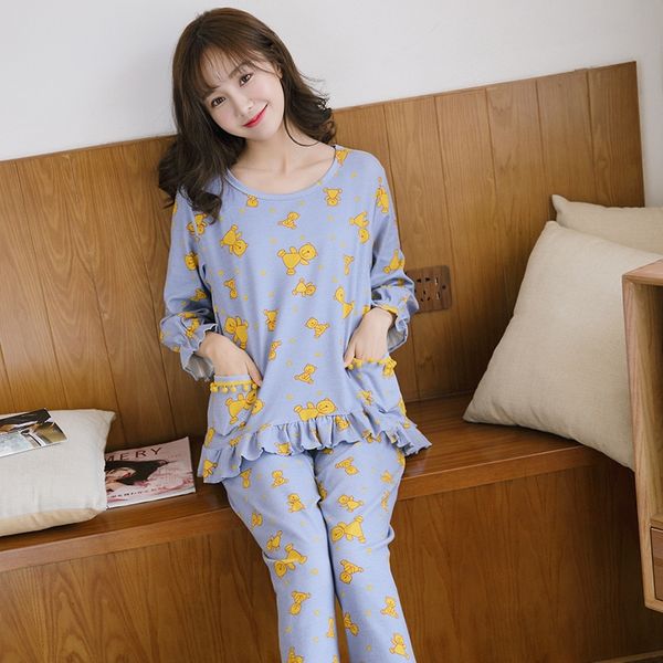 2020 new long sleeve women's autumn suit women's cute pajamas pajamas princess cartoon cotton home wear, Blue;red
2020 new long sleeve women's autumn suit women's cute pajamas pajamas princess cartoon cotton home wear, Blue;red
