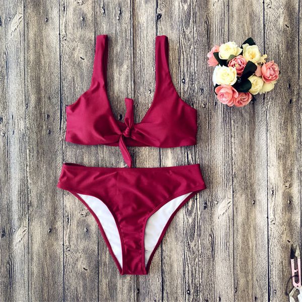 swimwear high waist set women solid color bandage triangle swimsuits pool padded bathing 2 piece set biquinis 2020, White;black
swimwear high waist set women solid color bandage triangle swimsuits pool padded bathing 2 piece set biquinis 2020, White;black