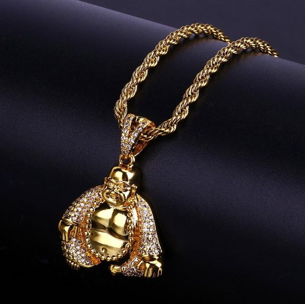 hip hop cz stone paved iced out bling golden maitreya buddha pendants necklace for men women buddhism jewelry, Silver
hip hop cz stone paved iced out bling golden maitreya buddha pendants necklace for men women buddhism jewelry, Silver