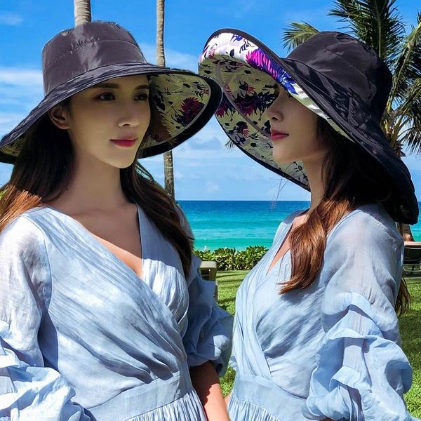 big edge beach sunscreen sunscreen women's fashion all-match sun hat outdoor travel foldable dual-purpose sun hat, Blue;gray
big edge beach sunscreen sunscreen women's fashion all-match sun hat outdoor travel foldable dual-purpose sun hat, Blue;gray