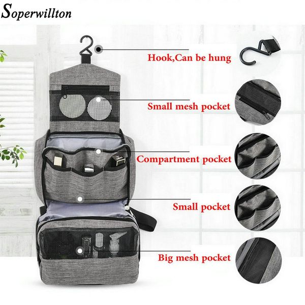 soperwillton hanging travel toiletry for men women makeup cosmetic bag bathroom and shower organizer toilettas #9002 cx200715
soperwillton hanging travel toiletry for men women makeup cosmetic bag bathroom and shower organizer toilettas #9002 cx200715