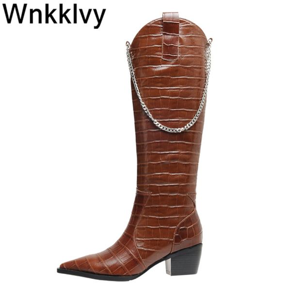 high heel knee high boots women pointed toe metal chain western cowboy knight long boots 2020 runway shoes zapatos de mujer, Black
high heel knee high boots women pointed toe metal chain western cowboy knight long boots 2020 runway shoes zapatos de mujer, Black