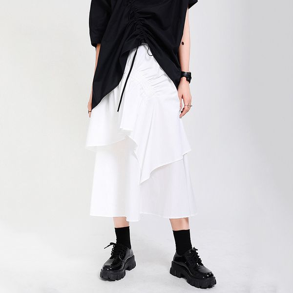 skirts high elastic waist lwhite ruffles pleated irregular half-body skirt women fashion tide spring autumn 2021 k279, Black
skirts high elastic waist lwhite ruffles pleated irregular half-body skirt women fashion tide spring autumn 2021 k279, Black