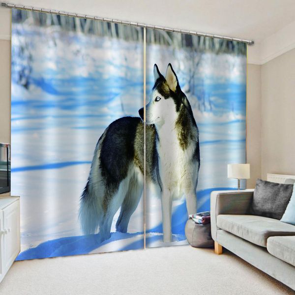 

Customized size Luxury Blackout 3D Window Curtains For Living Room blue curtains animal curtain