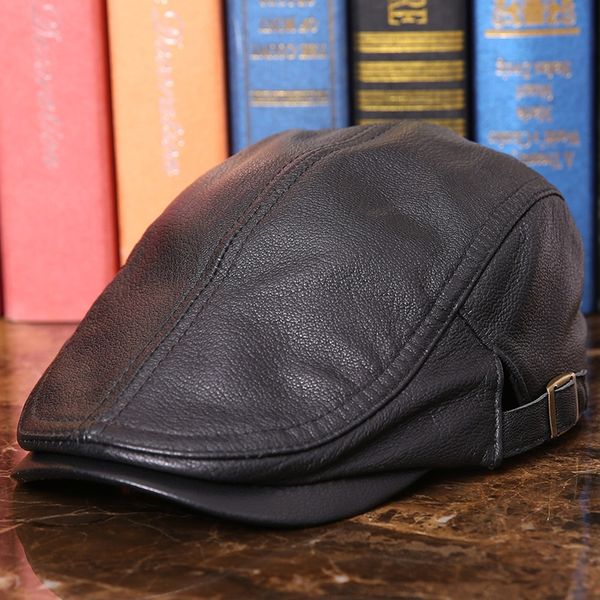 haining leather autumn new men's single hat genuine leather beret single hat beret sheepskin casual cap, Blue;gray
haining leather autumn new men's single hat genuine leather beret single hat beret sheepskin casual cap, Blue;gray