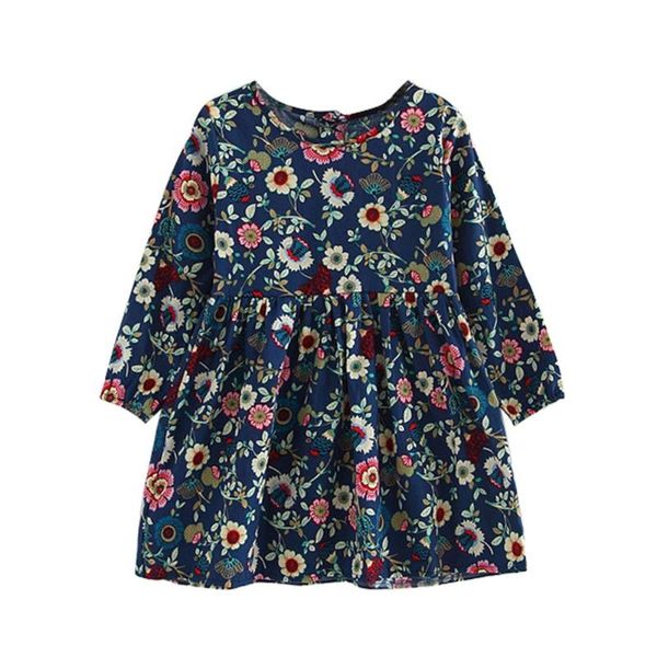 children girls cute flowers print long sleeve pleated dress sweet o-neck cotton princess clothes for spring autumn winter, Red;yellow
children girls cute flowers print long sleeve pleated dress sweet o-neck cotton princess clothes for spring autumn winter, Red;yellow