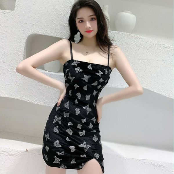 hepburn style small black dress silver printed butterfly strap slim slimming bag hip split tube dress female, White;black 
hepburn style small black dress silver printed butterfly strap slim slimming bag hip split tube dress female, White;black