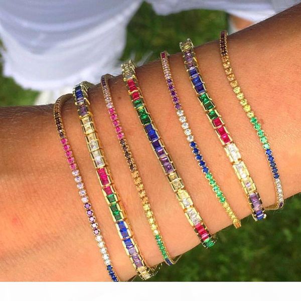 925 sterling silver trendy jewelry rainbow square tennis cz bracelet bangle for women girl rainbow colorful jewelry, Golden;silver
925 sterling silver trendy jewelry rainbow square tennis cz bracelet bangle for women girl rainbow colorful jewelry, Golden;silver