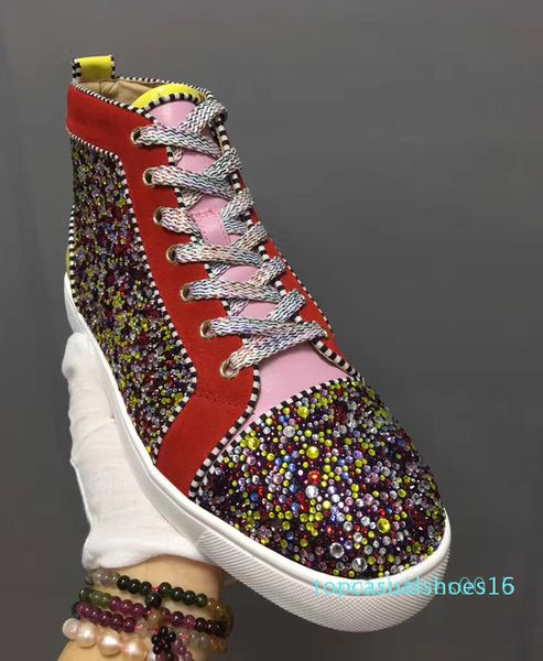 ace designer fashion designer brand colored rhinestone crystal flats red bottom casual shoes party ,lovers genuine leather sneakers ac15, Black
ace designer fashion designer brand colored rhinestone crystal flats red bottom casual shoes party ,lovers genuine leather sneakers ac15, Black