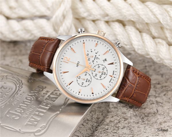 six stitches luxury mens watches all dial work quartz watch designer watches ts 1853 brand pin buckle leather strap mens fashion accessories, Slivery;brown
six stitches luxury mens watches all dial work quartz watch designer watches ts 1853 brand pin buckle leather strap mens fashion accessories, Slivery;brown