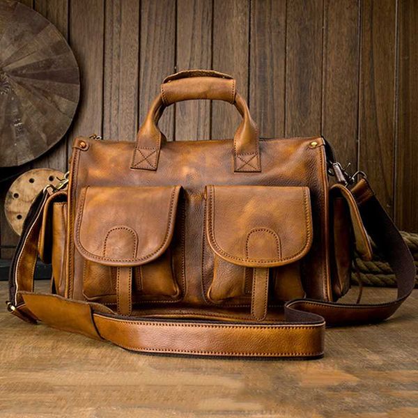 handmade vegetable tanned leather briefcase mens full grain leather lapbag cowhide shoulder messenger bags
handmade vegetable tanned leather briefcase mens full grain leather lapbag cowhide shoulder messenger bags