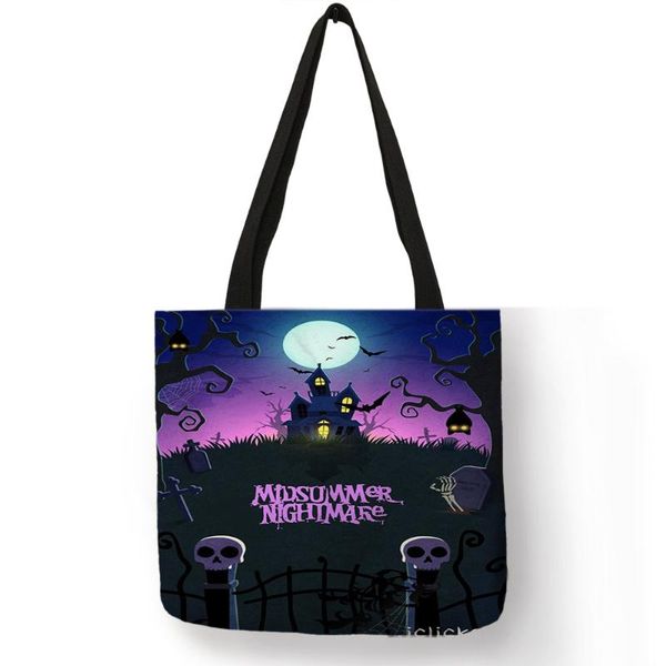 new fashion women bag halloween nightmare pumpkin scary skull tote bag linen eco-friendly handbags school work portable girls
new fashion women bag halloween nightmare pumpkin scary skull tote bag linen eco-friendly handbags school work portable girls